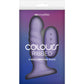 Colours Ribbed 5" Silicone Vibrating Dildo With Remote - Purple