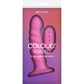 Colours Ribbed 6" Silicone Vibrating Dildo With Remote - Pink