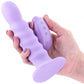 Colours Ribbed 6" Silicone Vibrating Dildo With Remote - Purple