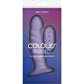 Colours Ribbed 6" Silicone Vibrating Dildo With Remote - Purple