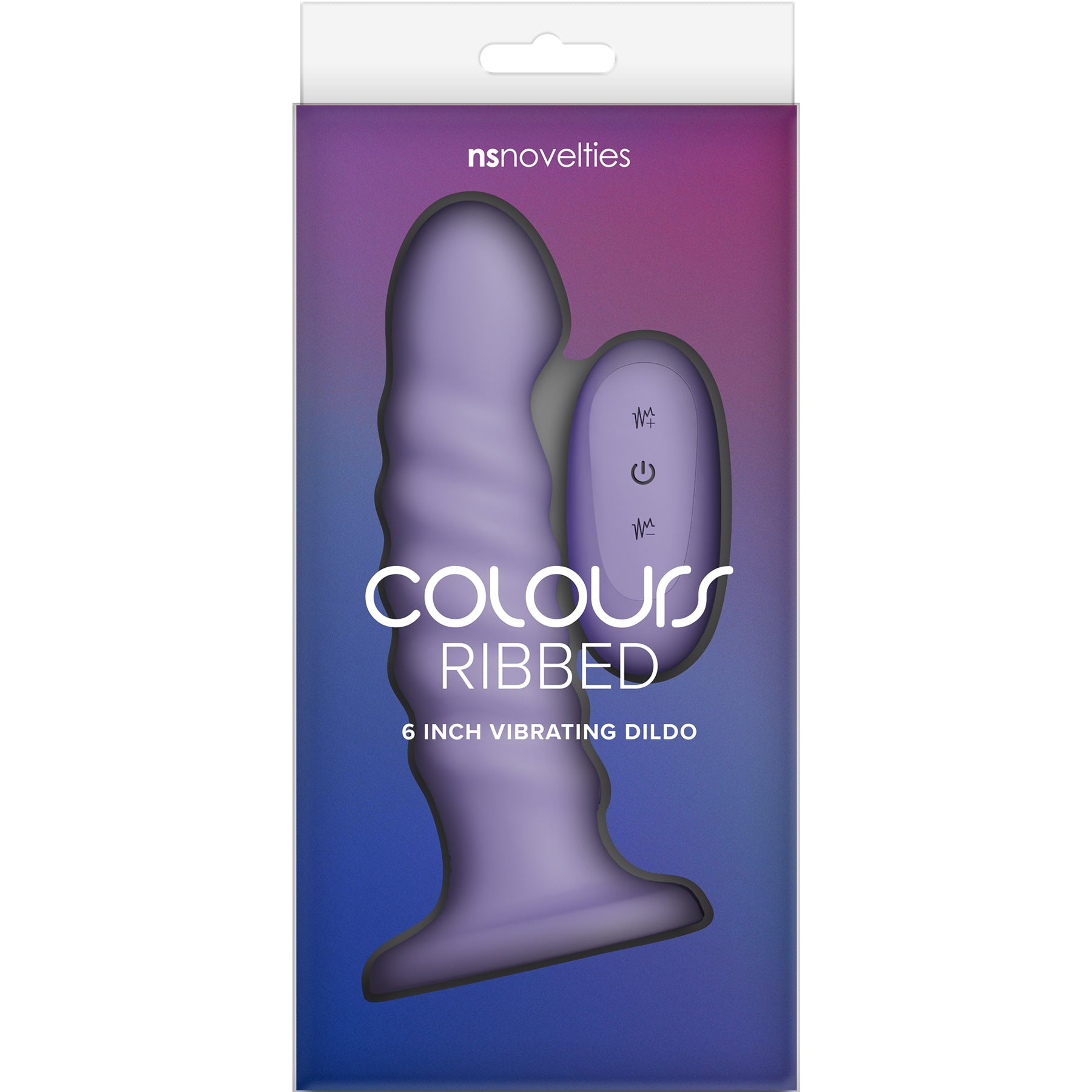 Colours Ribbed 6" Silicone Vibrating Dildo With Remote - Purple