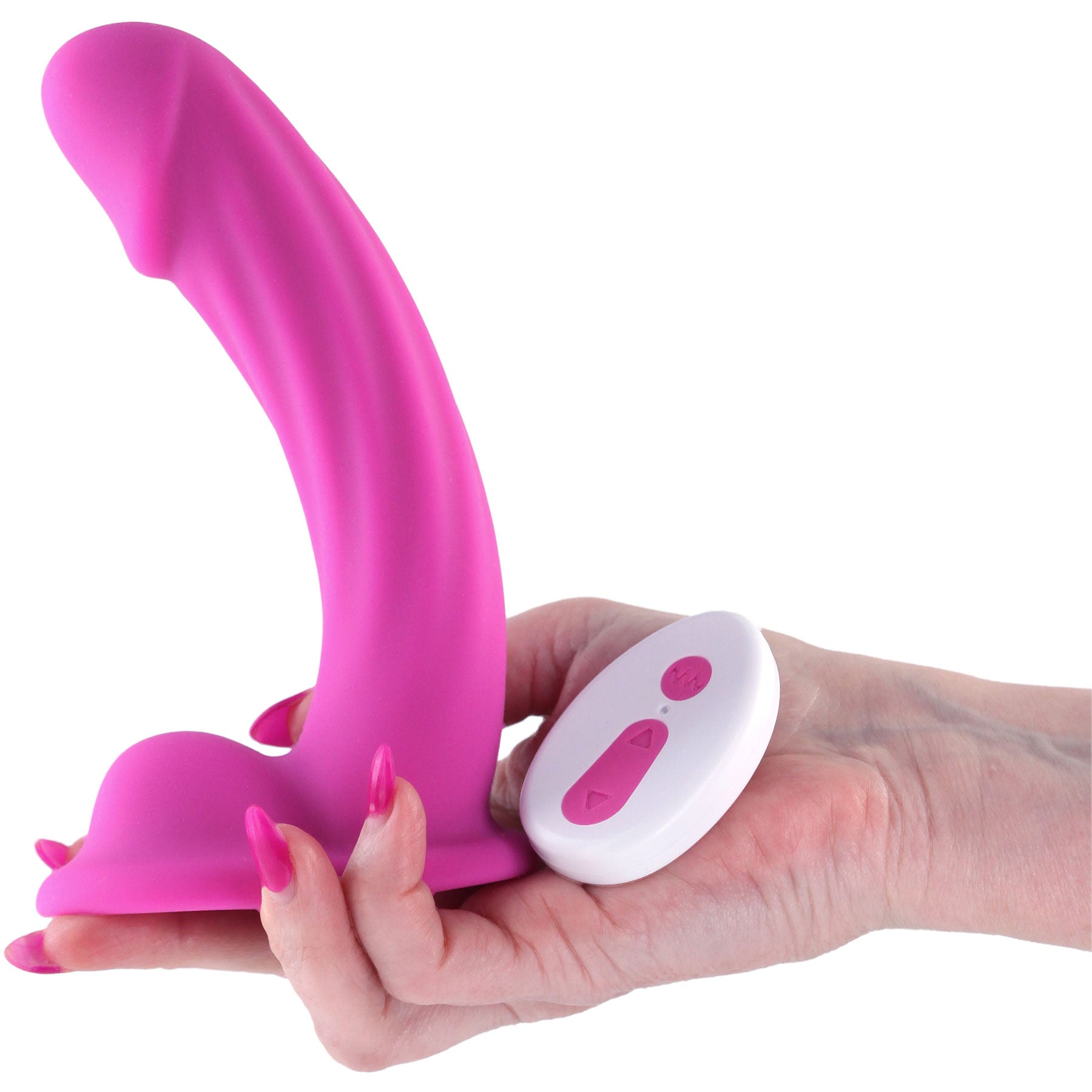 Colours Curve 6" Silicone Vibrating Grinding Dildo With Remote By NS Novelties - Pink