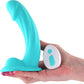 Colours Curve 6" Silicone Vibrating Grinding Dildo With Remote By NS Novelties - Teal