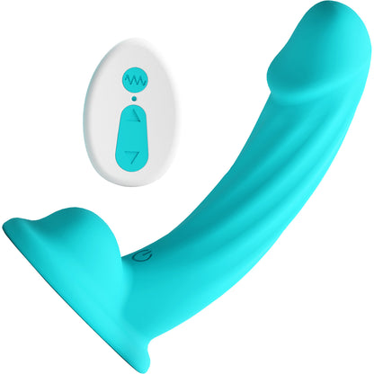 Colours Curve 6" Silicone Vibrating Grinding Dildo With Remote By NS Novelties - Teal