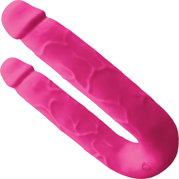 Colours DP Pleasures Pink Silicone Double Dildo Colours DP Pleasures Pink Silicone Double Dildo