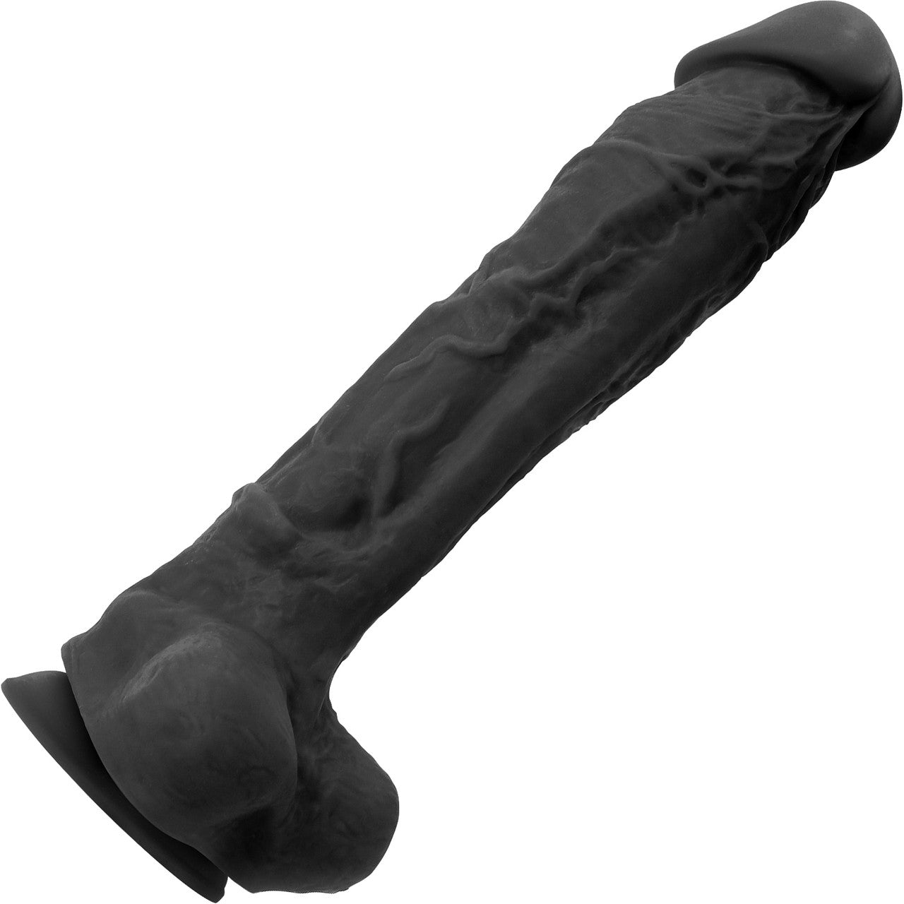 Colours Pleasures 10 Inch Black Silicone Suction Cup Dildo