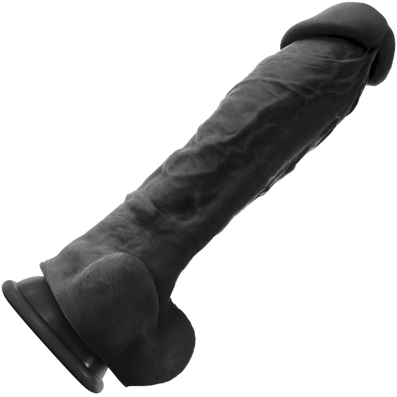 ColourSoft 8 Inch Black Silicone Dildo