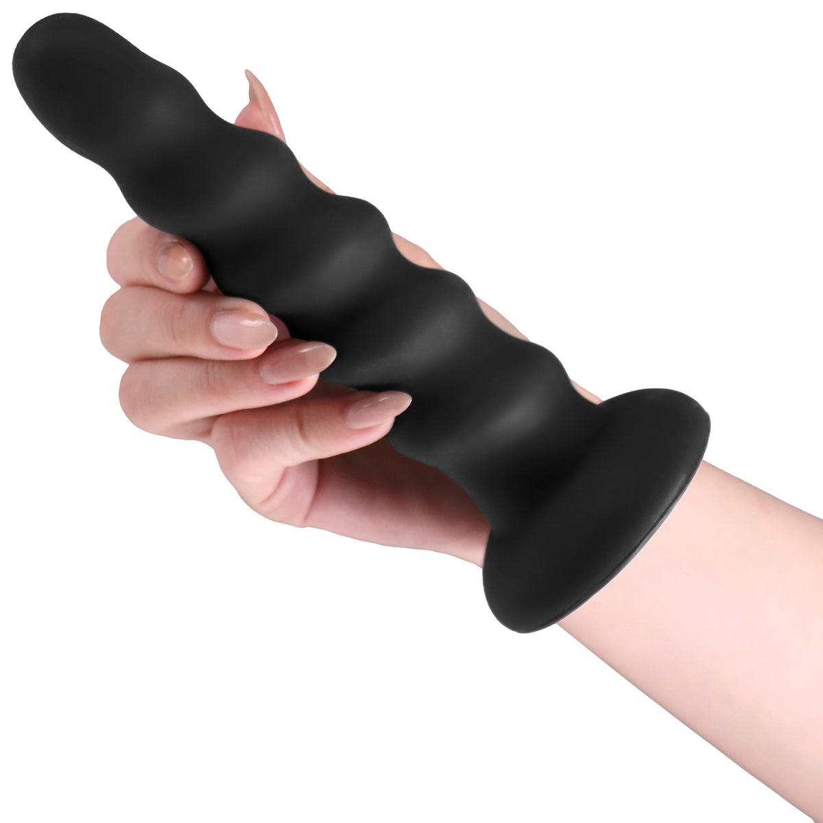 Colours Twist 6.5" Silicone Dildo With Suction Cup - Black