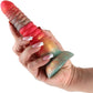 Colours Stacked Silicone Suction Cup Dildo - Red & Gold - 6 Inch