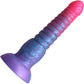 Colours Stacked Silicone Suction Cup Dildo - Pink & Blue - 6 Inches