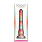 Colours Stacked Silicone Suction Cup Dildo - Red & Gold - 9 Inch