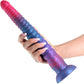 Colours Stacked Silicone Suction Cup Dildo - Pink & Blue - 12 Inches