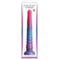 Colours Stacked Silicone Suction Cup Dildo - Pink & Blue - 12 Inches