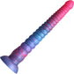 Colours Stacked Silicone Suction Cup Dildo - Pink & Blue - 12 Inches