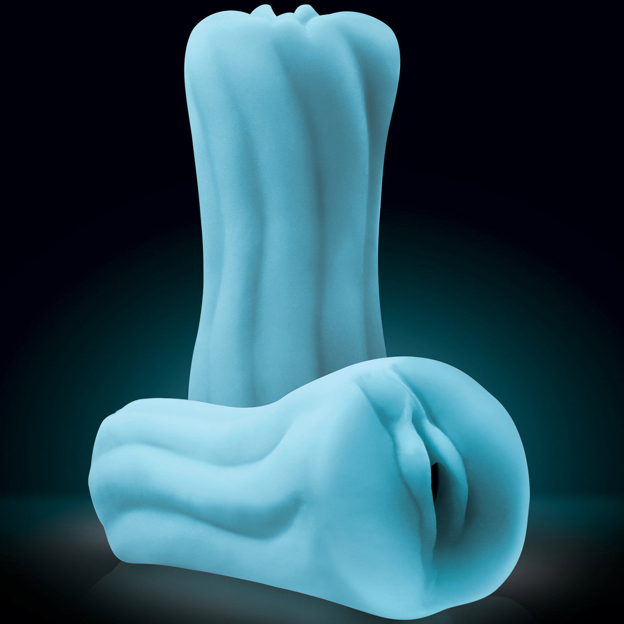 Firefly Yoni Stroker Silicone Glow-In-The-Dark Penis Masturbator - Blue