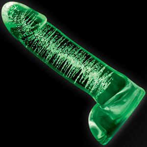 Firefly Smooth Ballsey Glow In The Dark Glass Dildo by NS Novelties