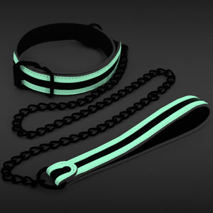 GLO Bondage Glow In The Dark Collar And Leash By NS Novelties