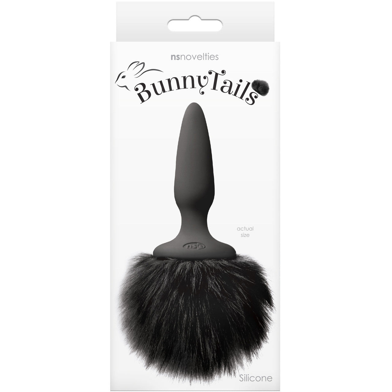 Bunny Tails Mini Silicone Butt Plug By NS Novelties - Black Fur