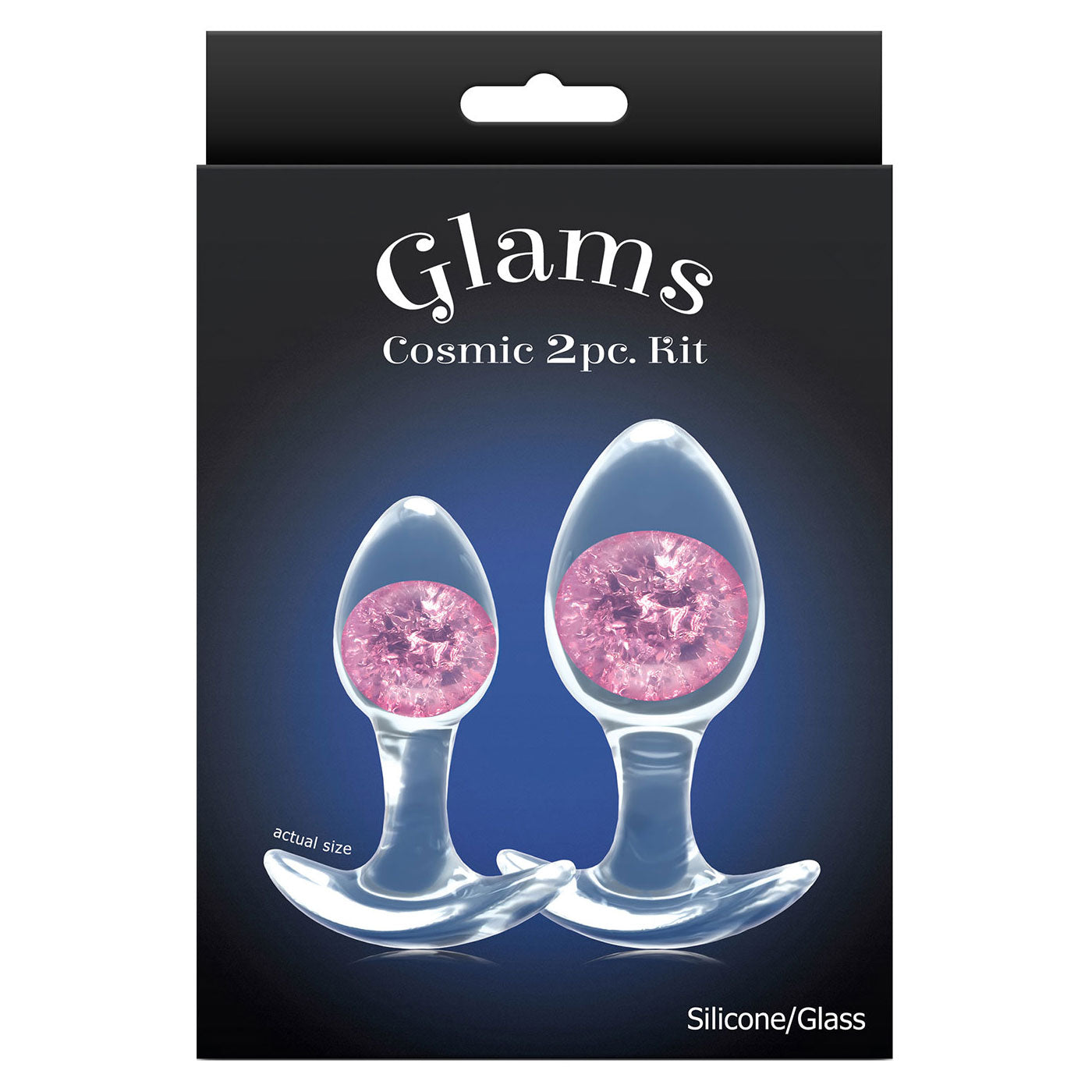 Cosmic Glams Silicone 2 Piece Anal Plug Kit - Pink