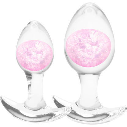 Cosmic Glams Silicone 2 Piece Anal Plug Kit - Pink