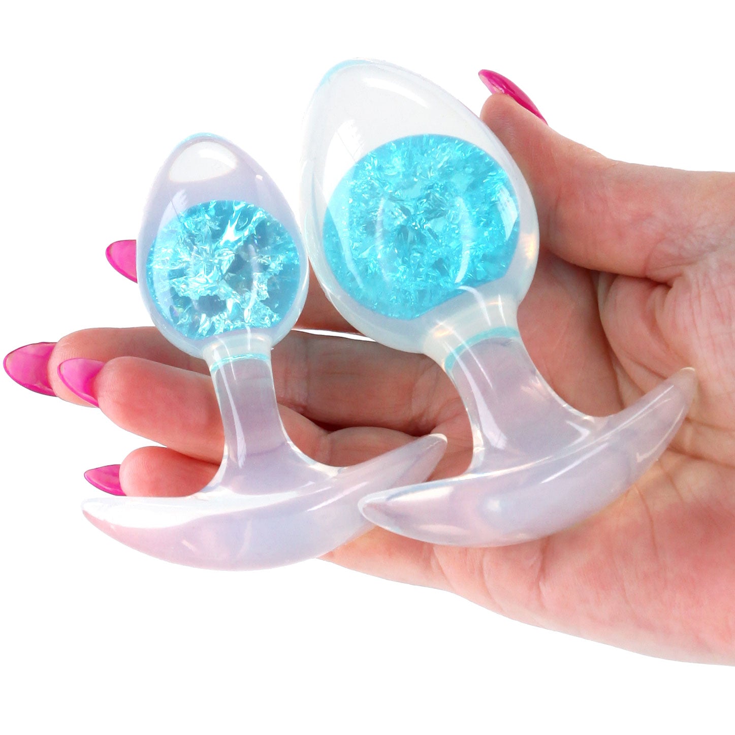 Cosmic Glams Silicone 2 Piece Anal Plug Kit - Blue