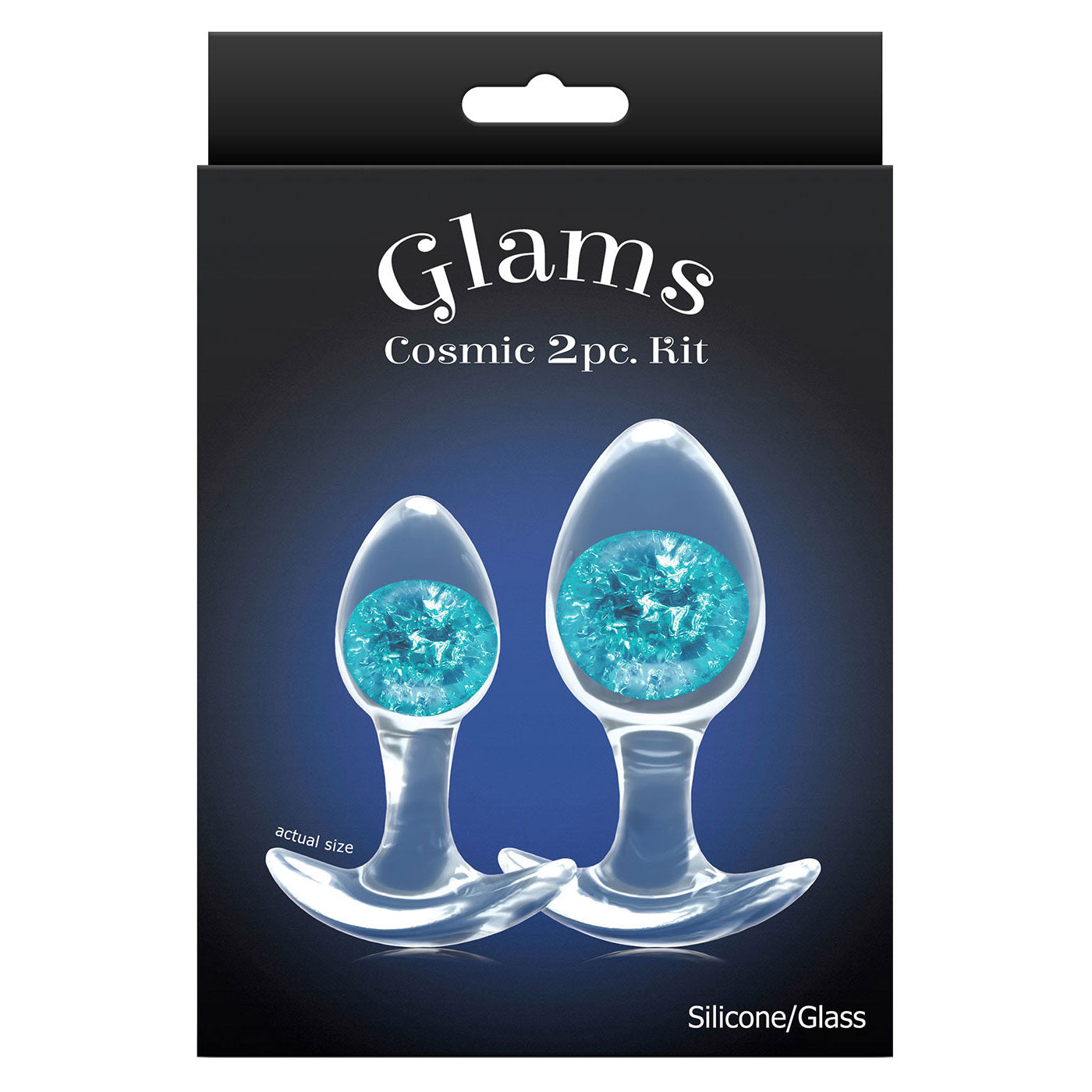 Cosmic Glams Silicone 2 Piece Anal Plug Kit - Blue