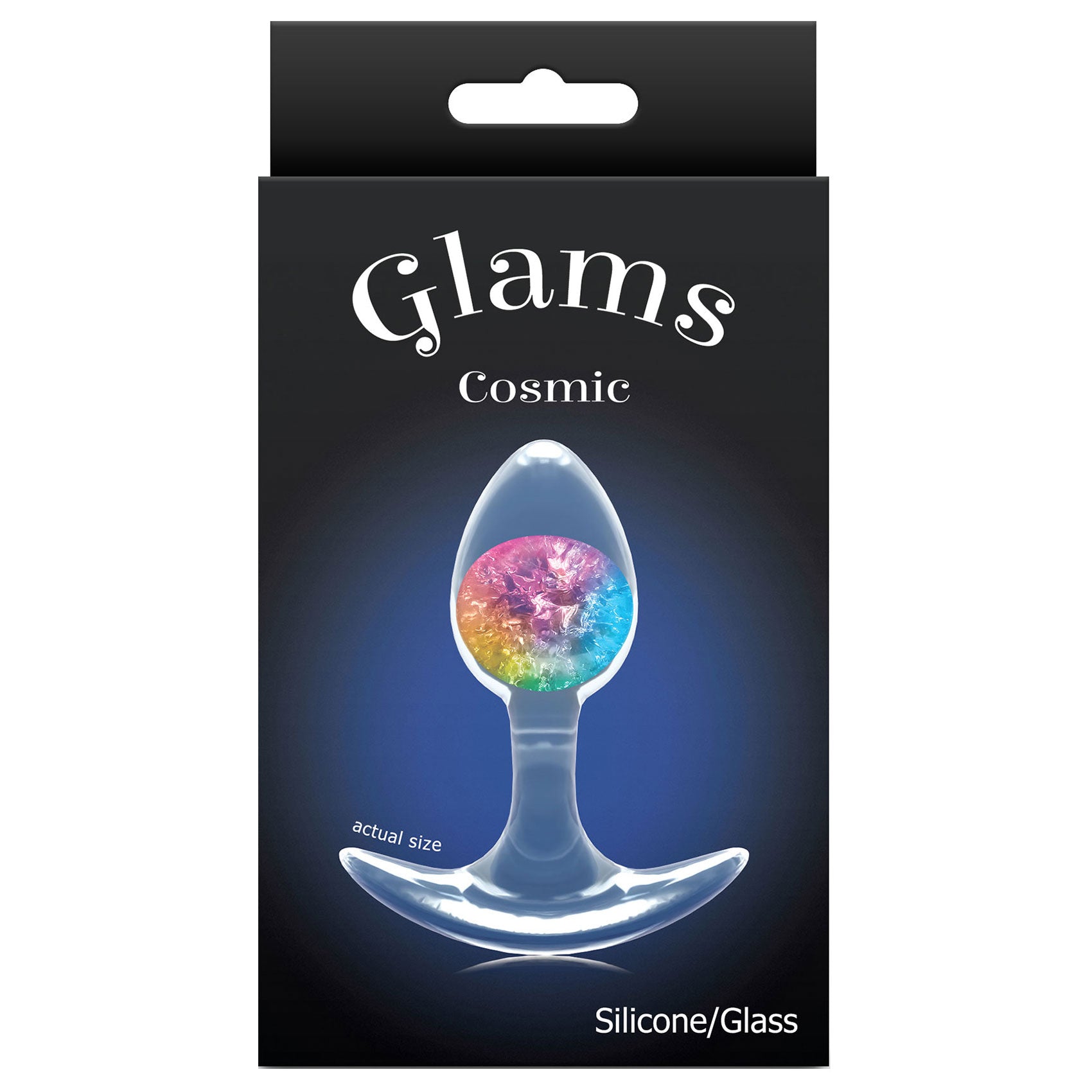 Cosmic Glams Silicone Anal Plug - Small, Rainbow