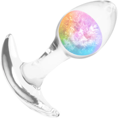 Cosmic Glams Silicone Anal Plug - Small, Rainbow