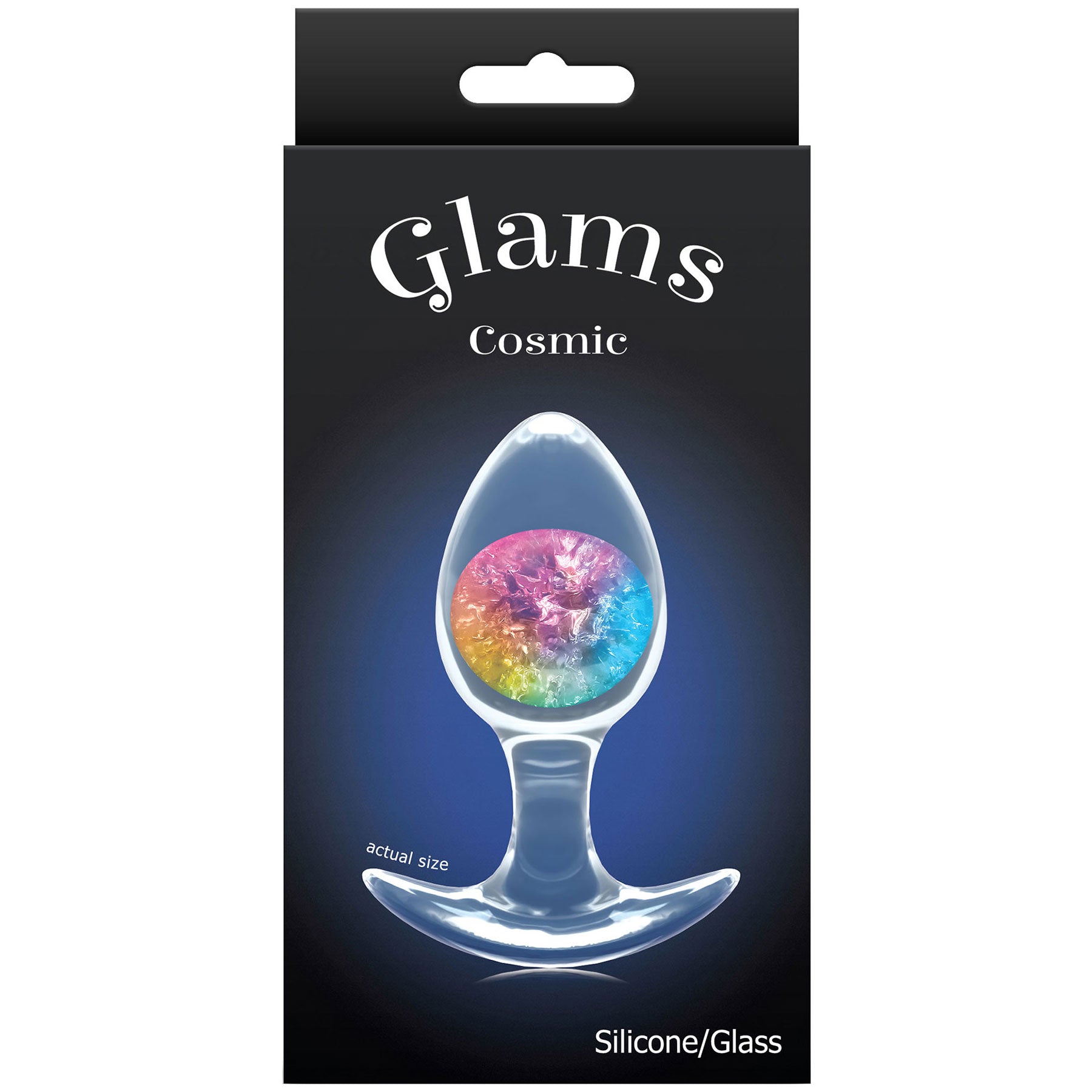 Cosmic Glams Silicone Anal Plug - Medium, Rainbow