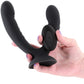 INYA Duet Rechargeable Silicone Vibrating Double Dildo With Remote - Black