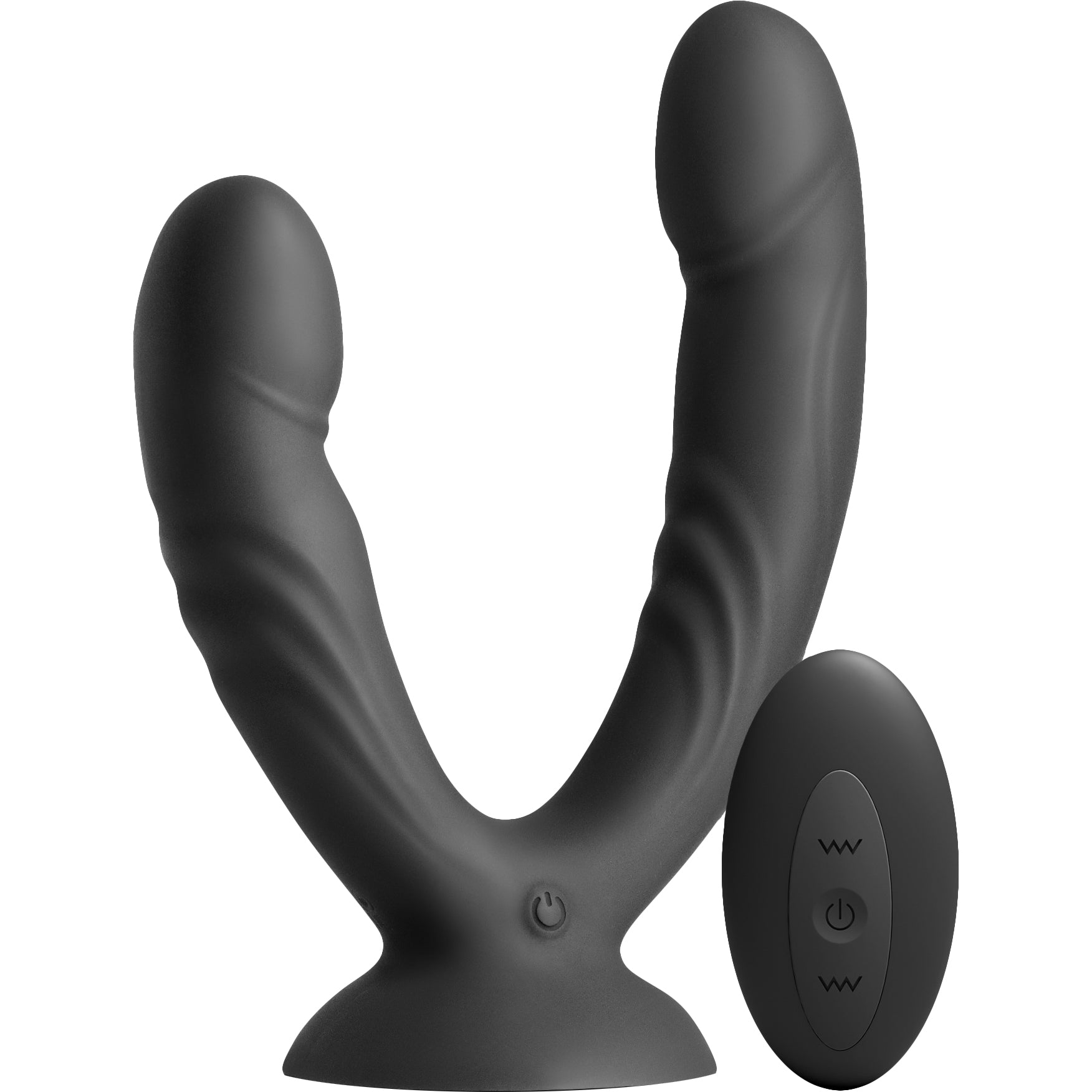 INYA Duet Rechargeable Silicone Vibrating Double Dildo With Remote - Black