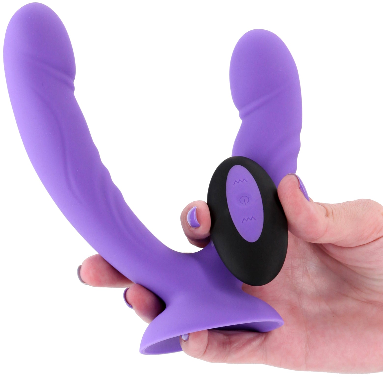 INYA Duet Rechargeable Silicone Vibrating Double Dildo With Remote - Purple