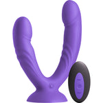 INYA Duet Rechargeable Silicone Vibrating Double Dildo With Remote - Purple