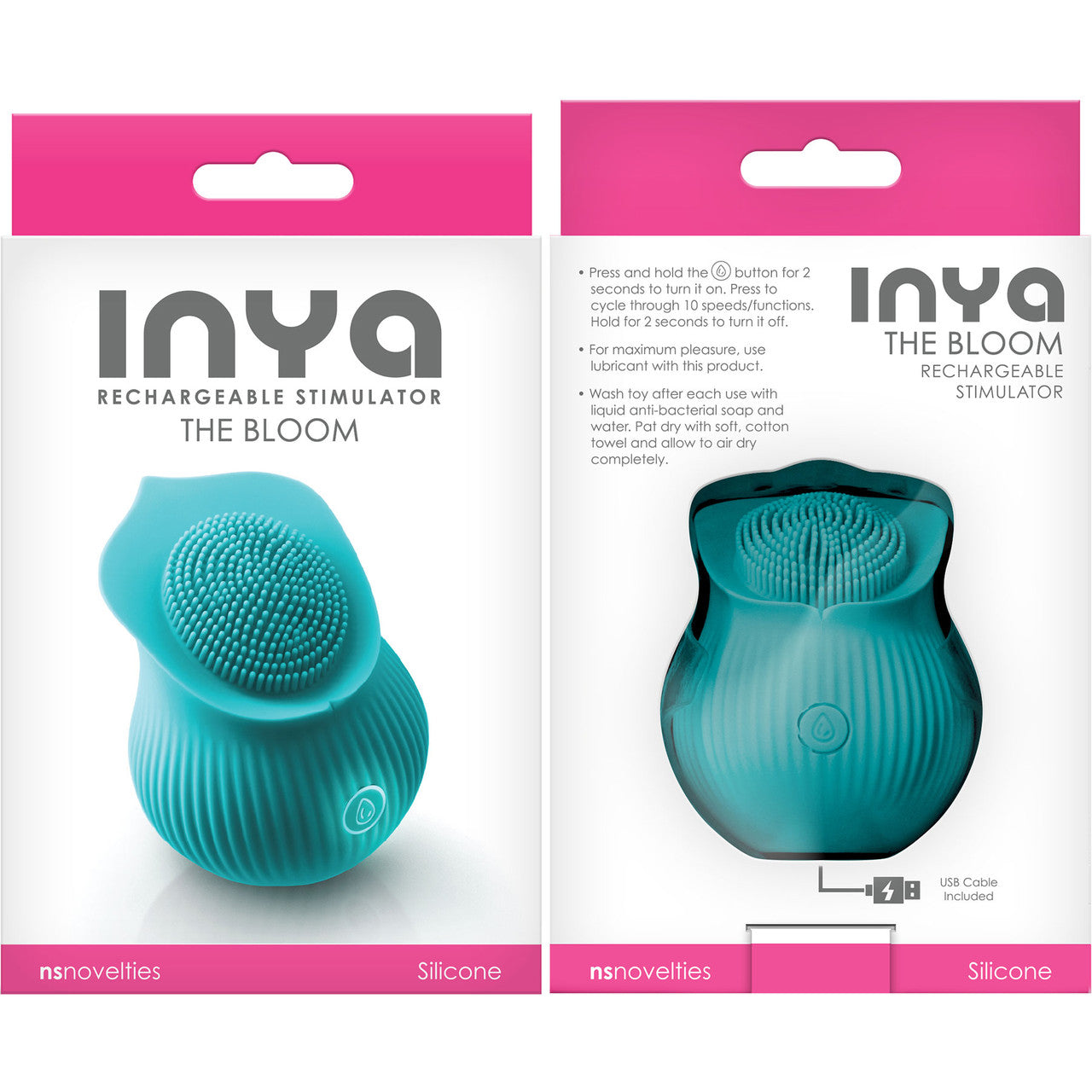 Inya The Bloom Rechargeable Silicone Clitoral Stimulator - Teal Inya The Bloom Rechargeable Silicone Clitoral Stimulator - Teal