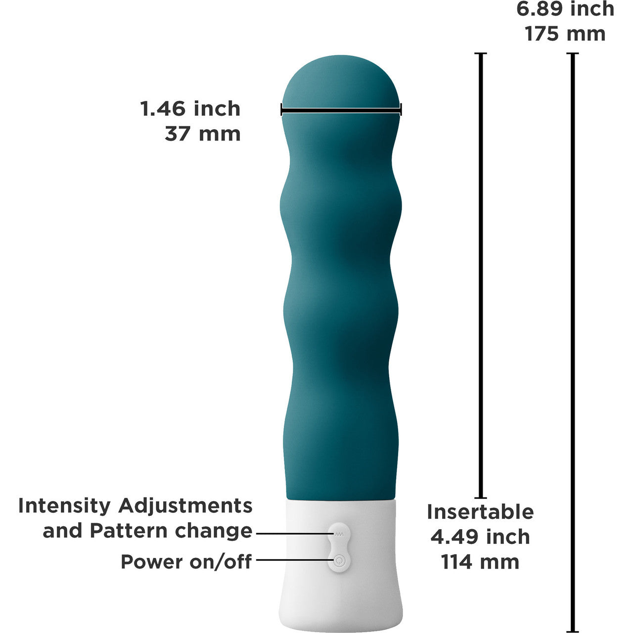 Inya Shake Rechargeable Silicone Rumbling Vibrator - Teal