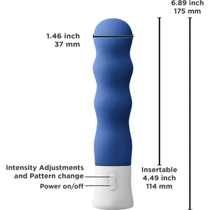 Inya Shake Rechargeable Silicone Rumbling Vibrator - Blue