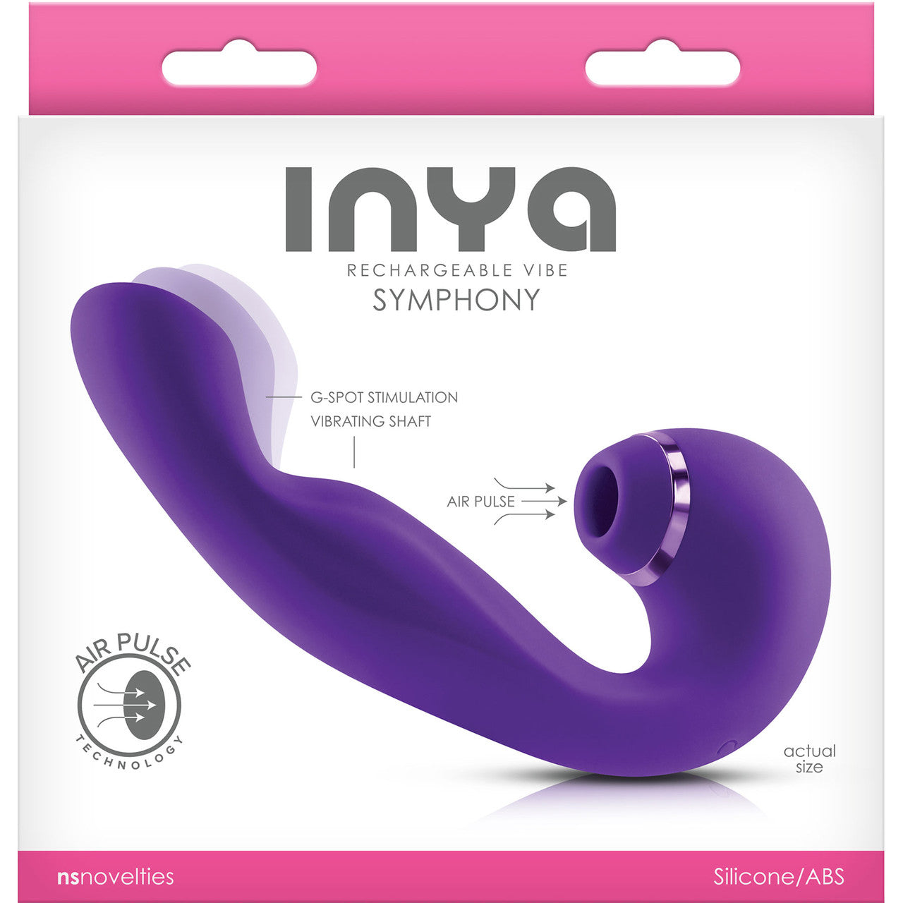 Inya Symphony Rechargeable Silicone Pressure Wave Clitoral Stimulator & G-Spot Vibrator - Purple