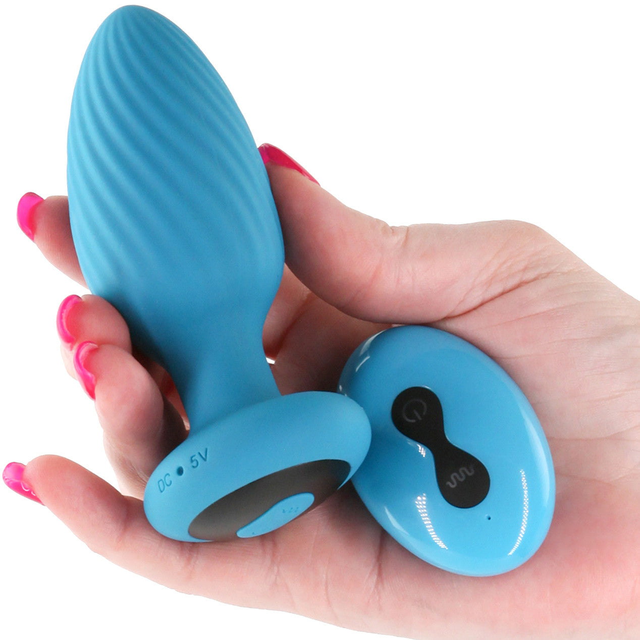 Inya Alpine 2.0 Rechargeable Waterproof Silicone Gyrating & Vibrating Anal Plug With Remote - Teal