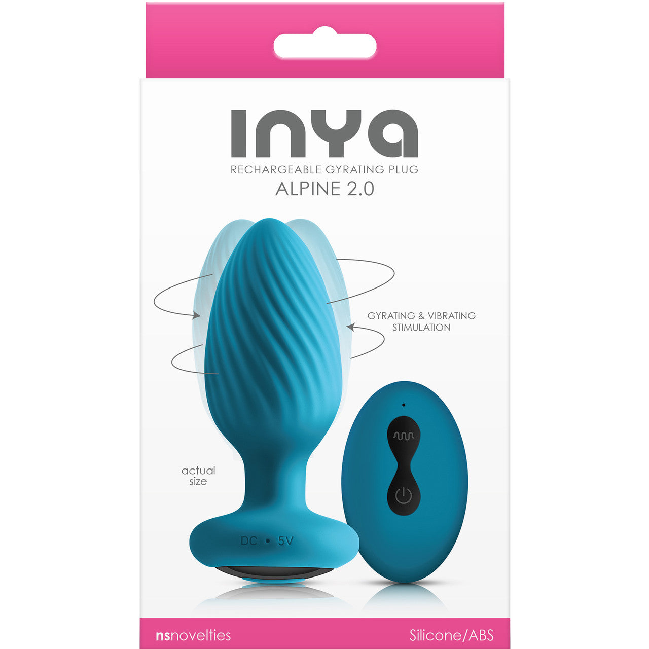 Inya Alpine 2.0 Rechargeable Waterproof Silicone Gyrating & Vibrating Anal Plug With Remote - Teal