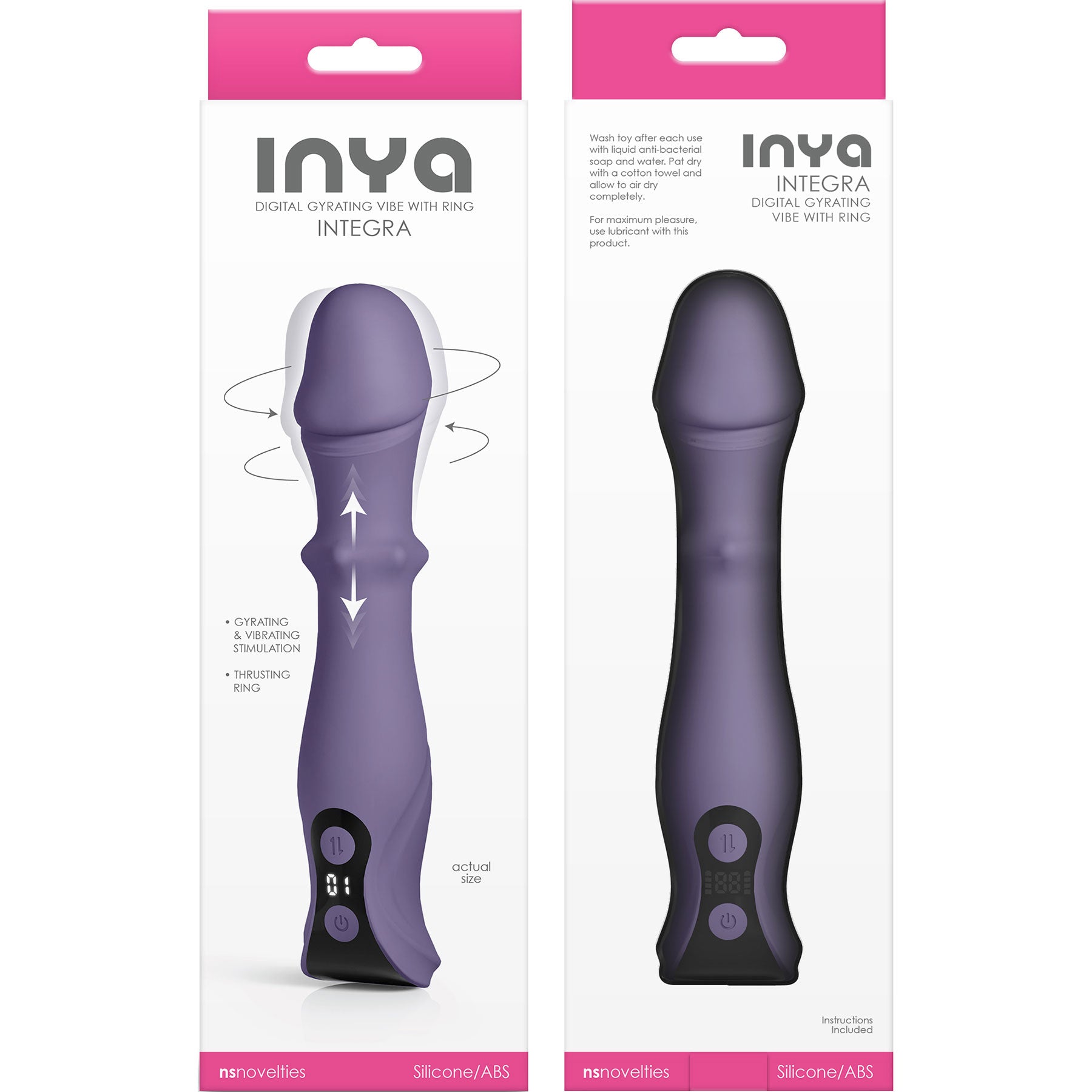 INYA Integra Gyrating Silicone Multifunction Vibrator With Sliding Ring