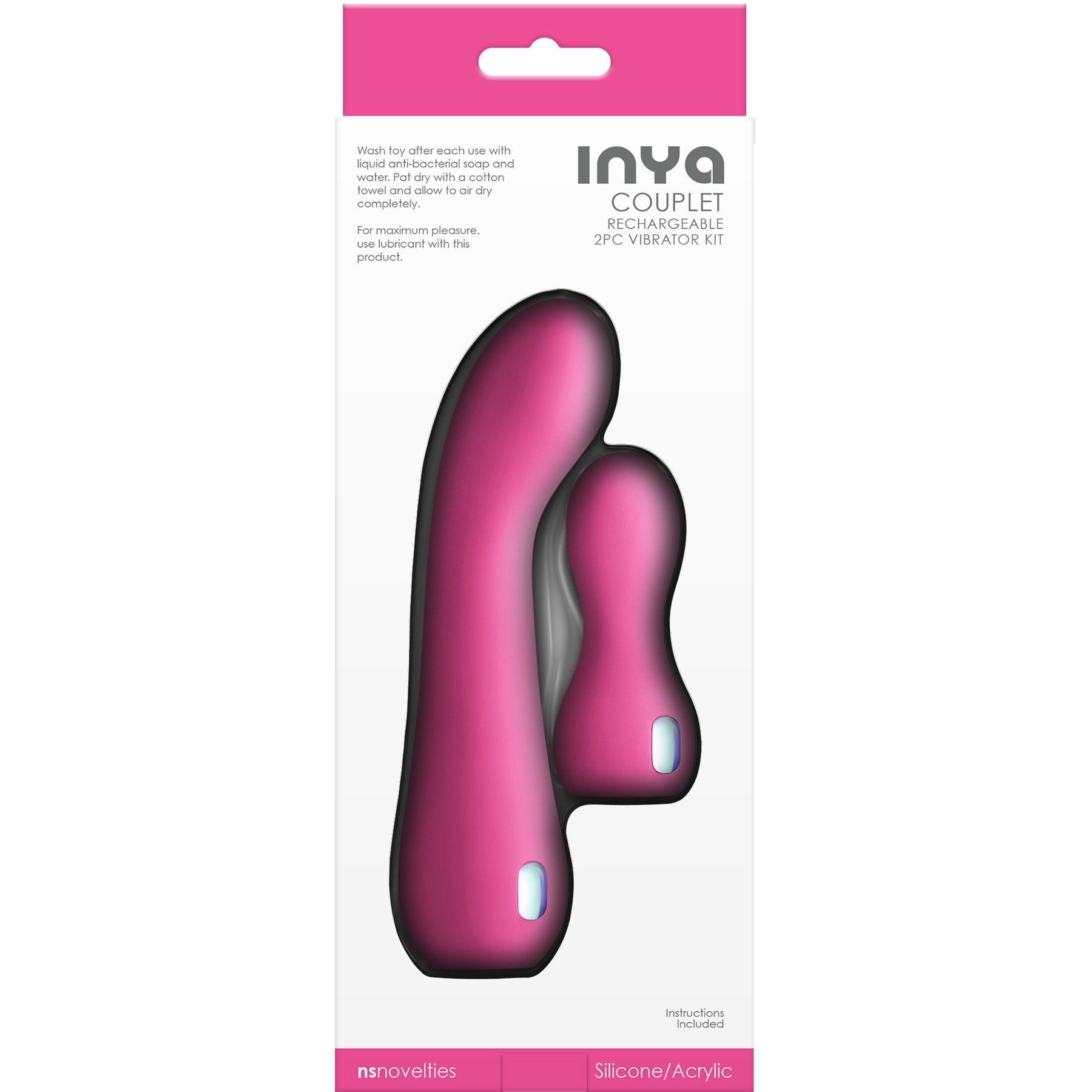 INYA Couplet Rechargeable Silicone 2 Piece Vibrator Set By NS Novelties