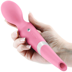 Sugar Pop Aurora Silicone Pressure Wave Clitoral Stimulator & Wand Style Vibrator - Pink