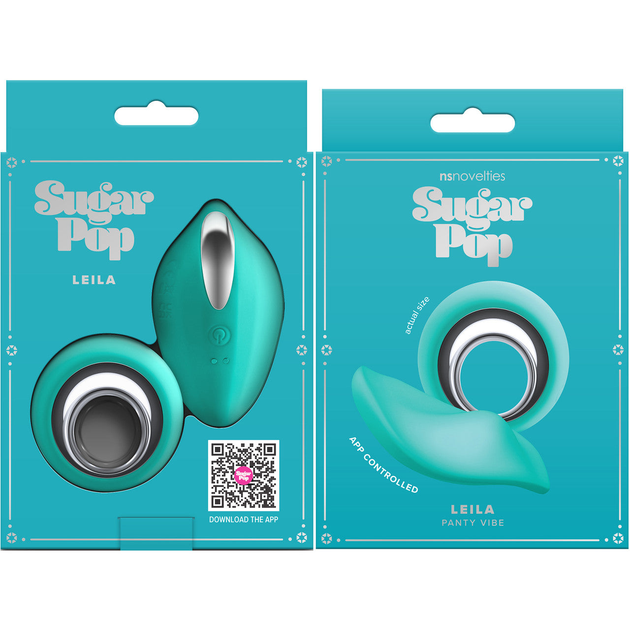 Sugar Pop Leila Rechargeable Silicone App Enabled Panty Vibe With Remote - Teal