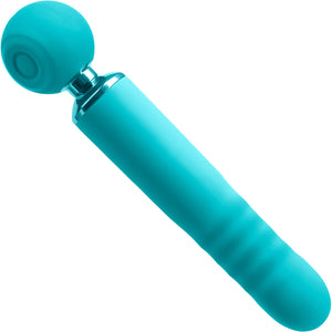 Revel Fae Rechargeable Silicone Vibrating Air Pulse Clitoral Stimulator With Thruster - Teal