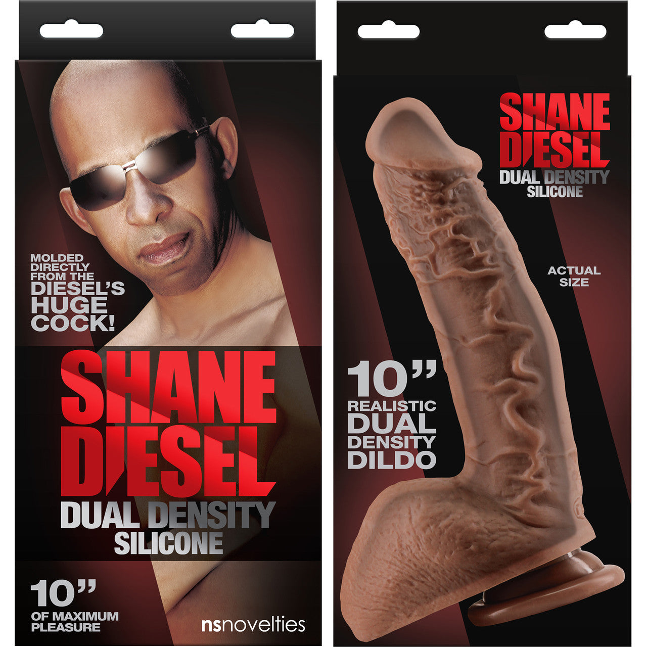 Shane Diesel 10" Dual Density Silicone Suction Cup Dildo With Balls