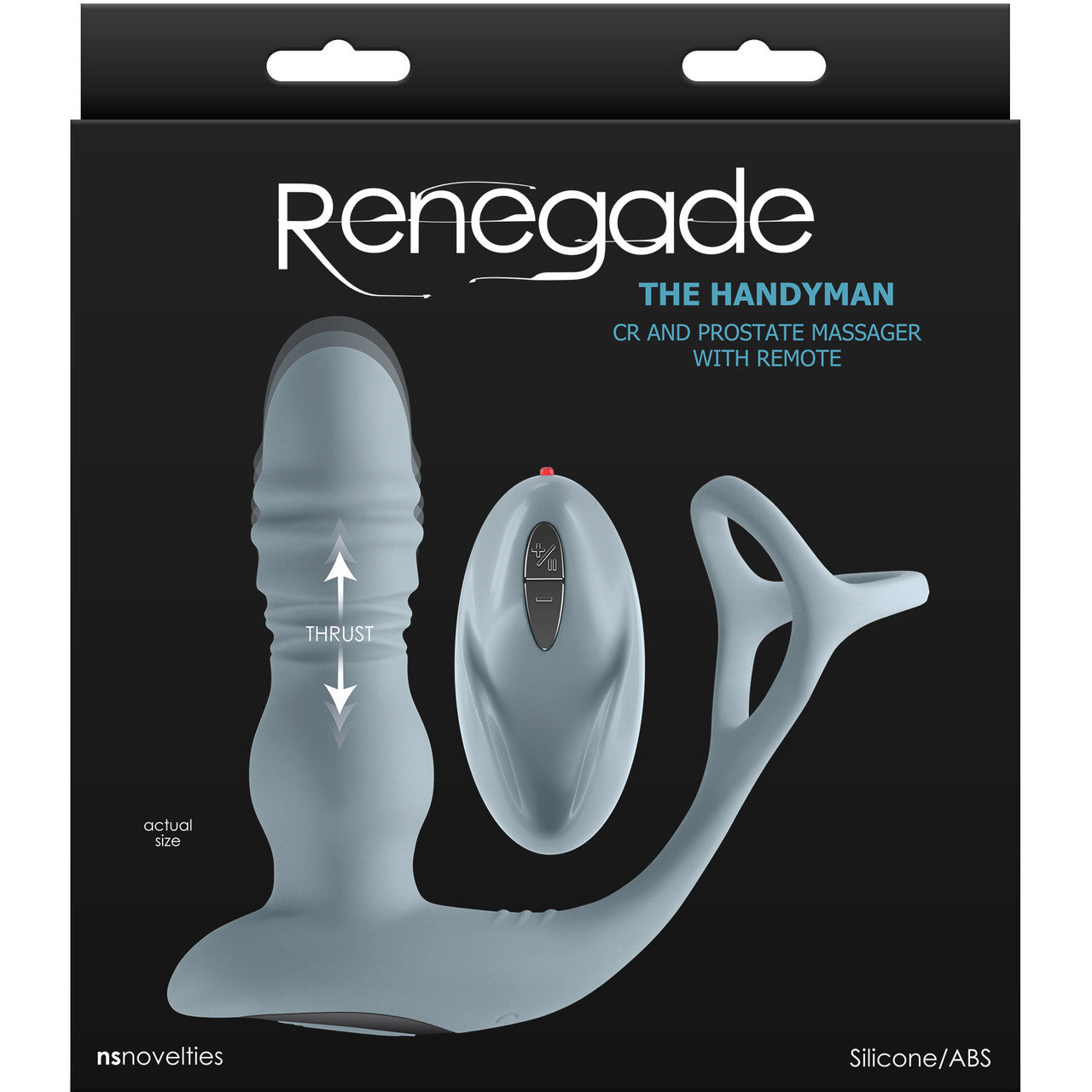 Renegade The Handyman Cock Ring & Thrusting Vibrating Prostate Massager With Remote - Gray