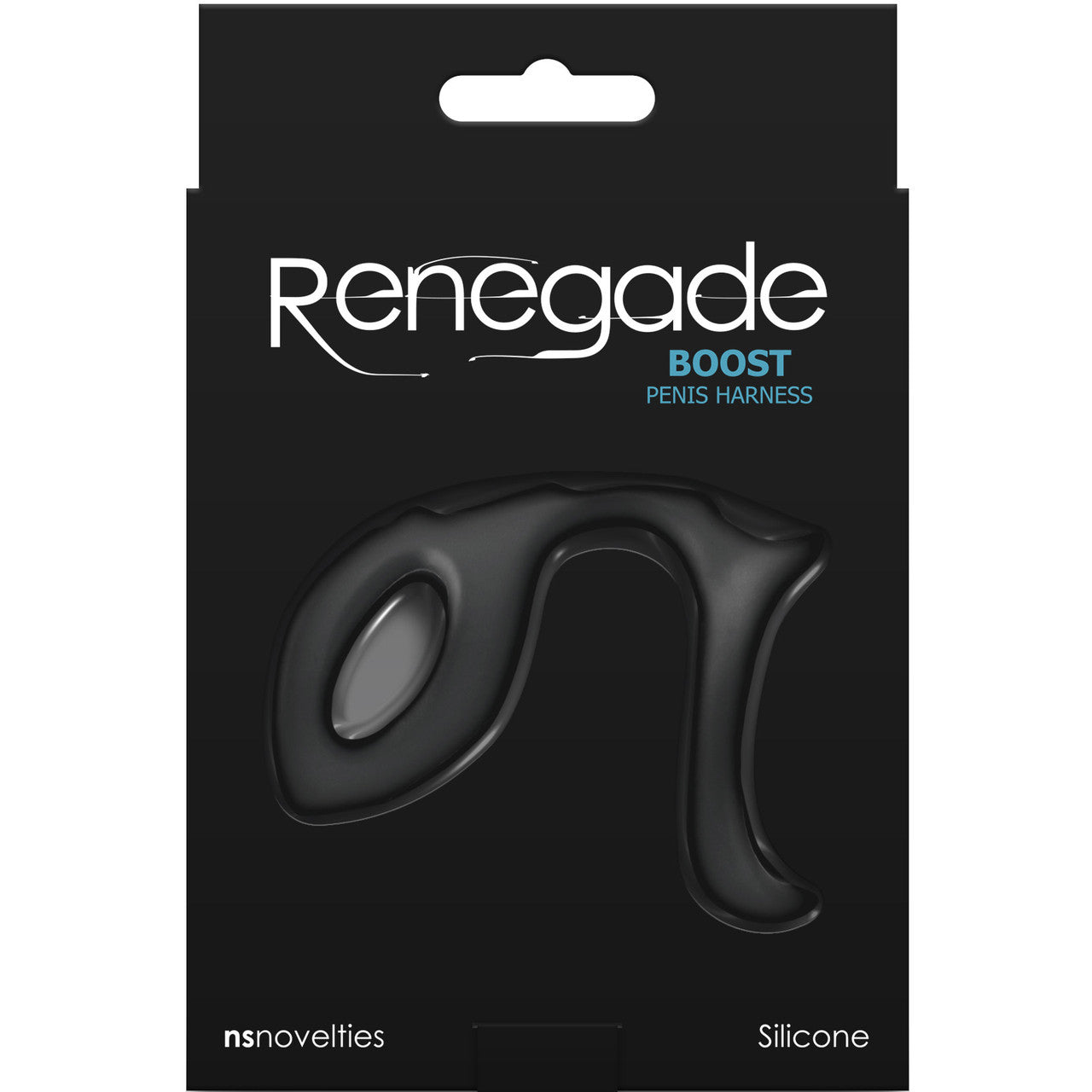 Renegade Boost Penis Harness Silicone Cock Ring - Black