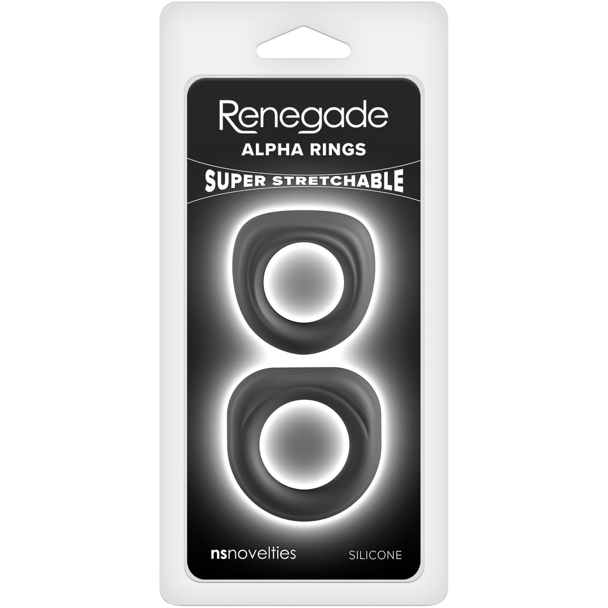 Renegade Alpha Rings Silicone 2 Piece Cock Ring Set - Black