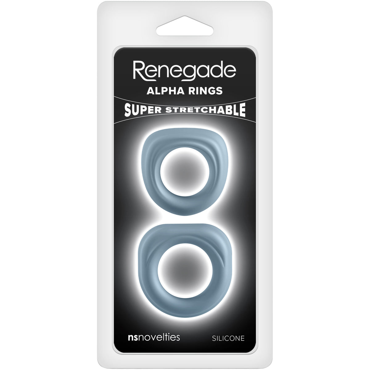 Renegade Alpha Rings Silicone 2 Piece Cock Ring Set - Gray
