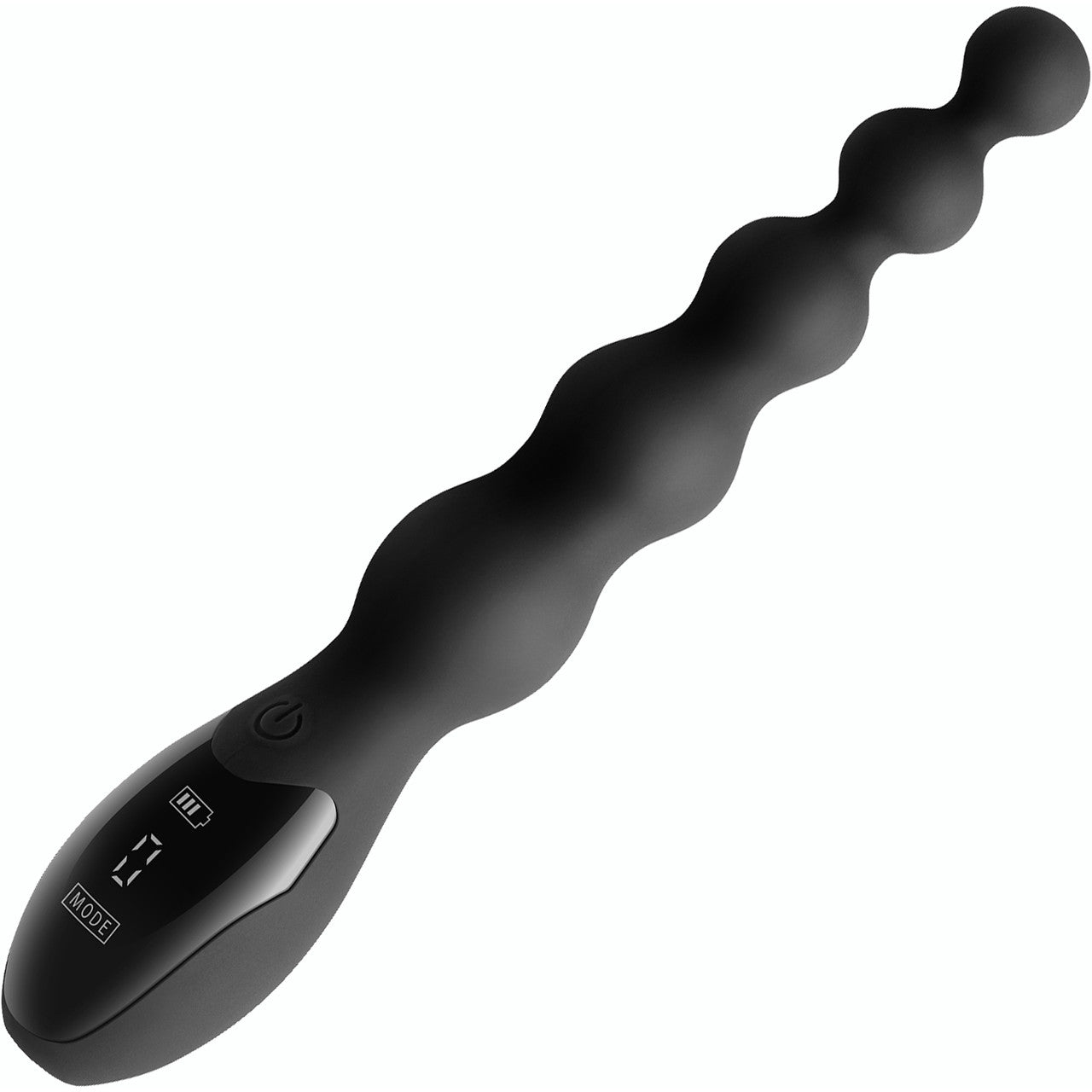 Renegade Virtua Rechargeable Waterproof Silicone Beaded Vibrator With Digital Screen - Black